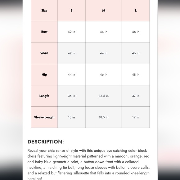 Colorful Dress with Matching Belt size large - Picture 2 of 2